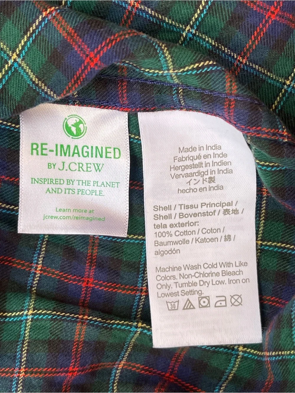 J. Crew Men’s Classic Brushed Twill Green Plaid Shirt preppy academia Scottish